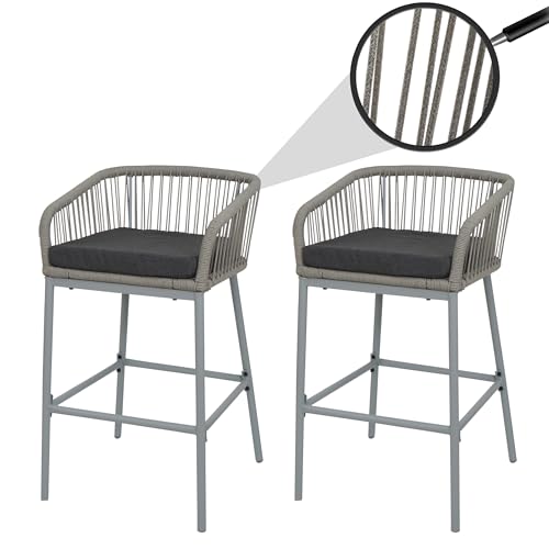 Juego de 2 taburetes de bar con cuerda HWC
