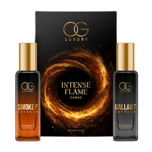 OG Luxury Intense Flame Combo | Smokey Intense & Gallant Intense 40% Perfume Oil Concentration Extrait De Parfum | Luxury Fragrances | Long lasting, Premium Perfume for Man | For All Occasions | Gift For Men, 40 ml, Pack of 2