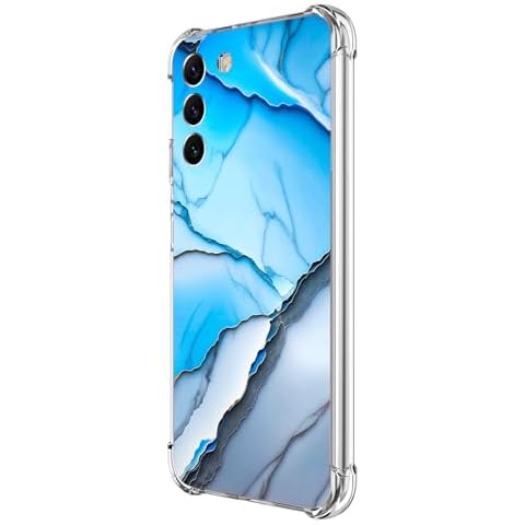 Beaucov Galaxy S24 Plus Case,Blue Marble Drop Protection Shockproof Case TPU Full Body Protective Scratch-Resistant Cover for Samsung Galaxy S24 Plus Cover