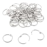 SWZHAI Small Binder Rings 1 inch, Book Rings 50pc, Flash Card Rings, Rings for Index Cards, Loose Leaf Binder Rings, Paper Rings Metal, Ring Clips, Book Binder Rings