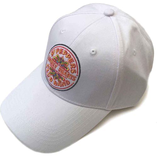 The Beatles Baseball Cap Sgt Pepper Drum Band Logo Official White One Size
