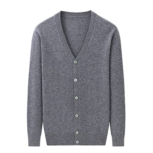 Men Fashion Cashmere Cardigan V-Neck Knitted Cardigan3