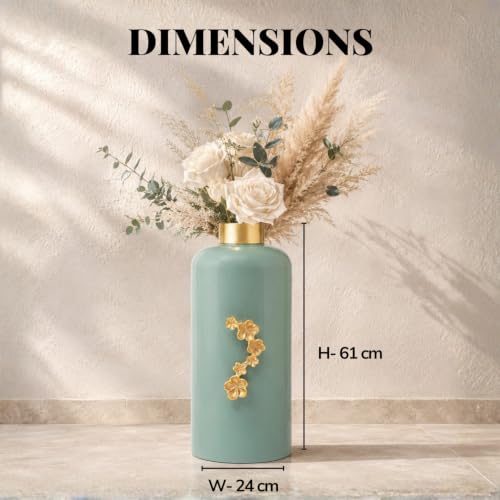 Image of Urban Born Vases For Living Room Corner |Big Vases For Elegant Home Decoration |Home Decor Flower Vase Iron |Fresh or artificial Metal Flower Vase Stand For Dining Table, Bedroom, Office, Wedding Gift