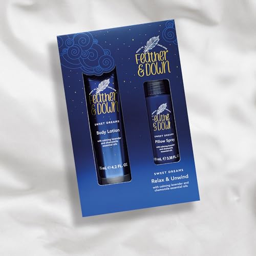 Feather & Down Sweet Dream Relax and Unwind Gift Set (100ml Pillow Spray & 125ml Body Lotion) - With Calming Lavender & Chamomile Essential Oils. - Image 3
