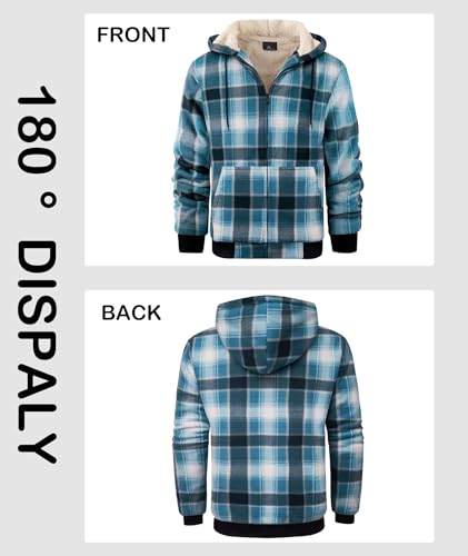 Image of onedog Mens Zip Up Hoodies Fleece Sherpa Lined Sweatshirt Winter Warm Jacket