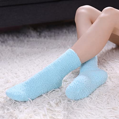 Image of MQELONG Womens Super Soft Fuzzy Cozy Home Sleeping Socks Microfiber Winter Warm Slipper Socks