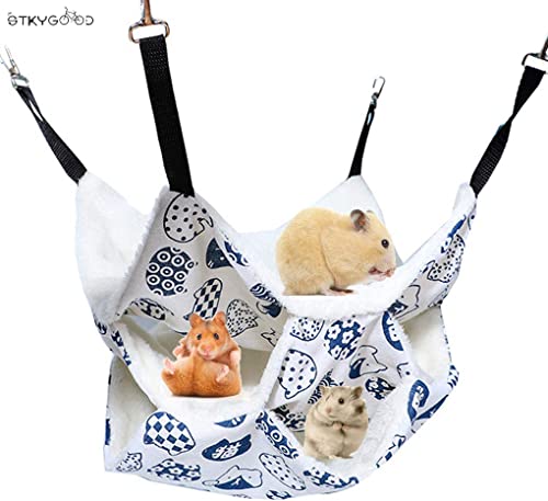 Ferret Hammock Rat Hammock, Guinea Pig Hammock Rat Cage Accessories, Hamster Hammock Small Animal Hanging Hammock Rat Bedding For Sugar Glider Ferret Squirrel Gerbil Hamster (White-Cat) #TOP4