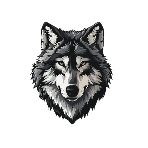 Autocollant tête de loup résistant pour rénover un réfrigérateur ou un camping-car