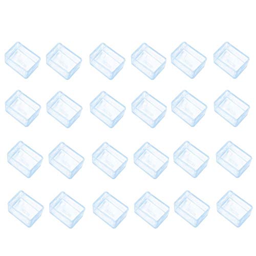 TTYAC 24 Uds, Alfombrilla para Patas de Silla de Mesa, Tapas de Goma, Protectores de Suelo, Almohadillas para Muebles, Patas de Silla para pies, Tapas Finales, Protectores de Suelo, 20X30mm Cover