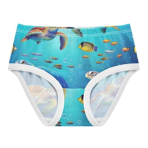 Cotton Toddler Girls Underwear Colorful Sea Turtles Blue Panties for Girl Florals Briefs Underpants 2t