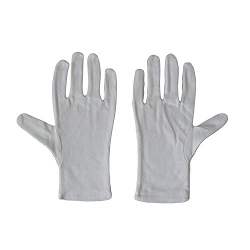 Preisvergleich Produktbild Kaavie High Density Weiße Baumwollhandschuhe - Medium 12 Paar