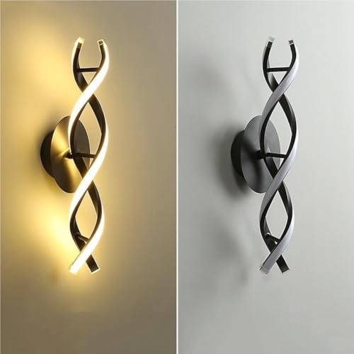 Applique Murale Spirale LED Noire pour Éclairage d'Ambiance de Chambre - 8