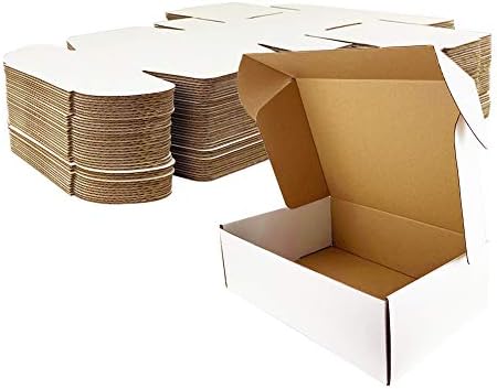 Giftgarden Cardboard Shipping Boxes 30x23x7cm(12"x9"x3"), 20 Pack White Corrugated Postal Mailing Boxes