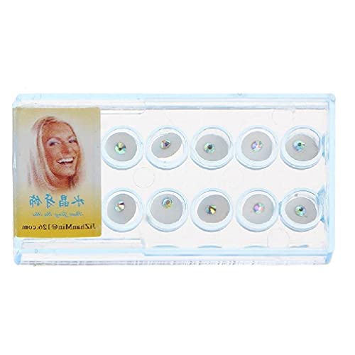 XIANGBEI 10 pièces/boîte 2mm Dentaire coloré Cristal dent Mode Bijoux gemme décor avec boîte Bijoux gemme décor Cover