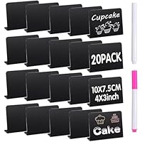 MZMing 20 Piezas Mini Letreros de Pizarra Negra Tablero de Tiza