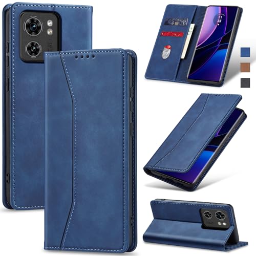Image of Jasonyu Flip Wallet Case for Motorola Edge (2023),Blue