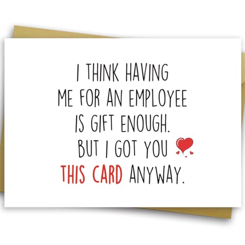 Product Image of the Ziwenhu Boss Day Gifts for Men, Happy Boss's Day Card for Him, Funny Boss Lady Gifts for Women, Cute Birthday Card from employee