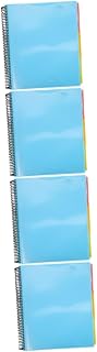 Tofficu 4Pcs Bobina Notebook Pasta Poli Projeto Organizador Fichário Divisor Pasta Arquivo Pasta Fichário Espiral Projeto Organizador Fichário Pasta Espiral Pasta De Papel Bolso Sacos De