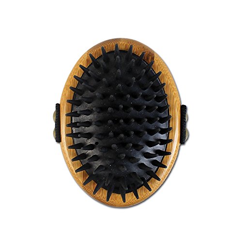 BAMBOO GROOM Curry Brush I Striegel mit weichen Gumminobben I Hundebürste für jedes Fell I Bürsten zur Fellpflege aus Bambus I Fellbürste zur Fellreinigung I Bürste für Katze & Hund