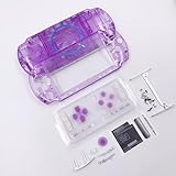JMXLDS New Replacement PSP 3000 Full Housing Shell Cover with Buttons Screws Set - Clear Purple
