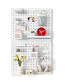 PEGZONE Kit combinado de organizador de pared de tablero perforado, paneles de exhibición de tablero de clavijas montado en la