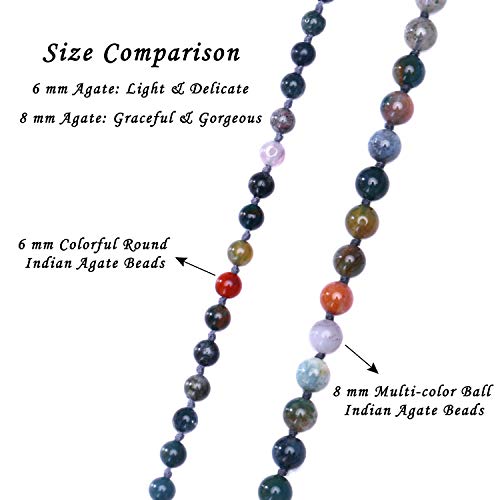 Pernnla Pearl Long Indian Agate Beaded Necklace Handmade Endless Jewelry For Women Girls Knotted Strand Fashion Wrap Necklace In Christmas Gift For Her #TOP5