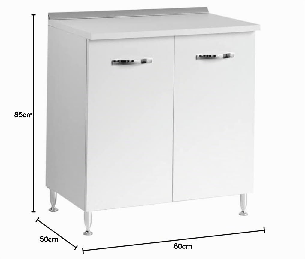 webmarketpoint Base per cucina Bianco Frassinato 2 ante Cm 80x50xH 85