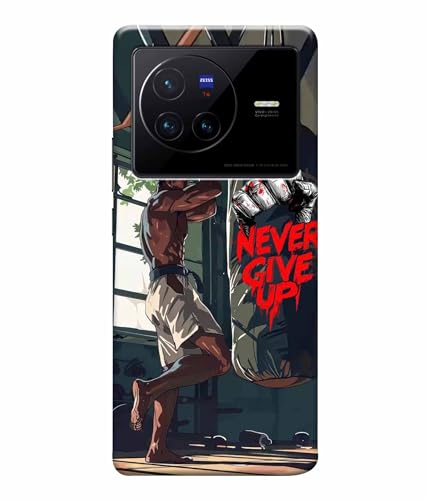 Image of Never Give Up Motivation Quotes Printed Hard Back Case Cover & Compatible for Vivo X80 5G | V2183A | V2144 (Multicolor) - D1809