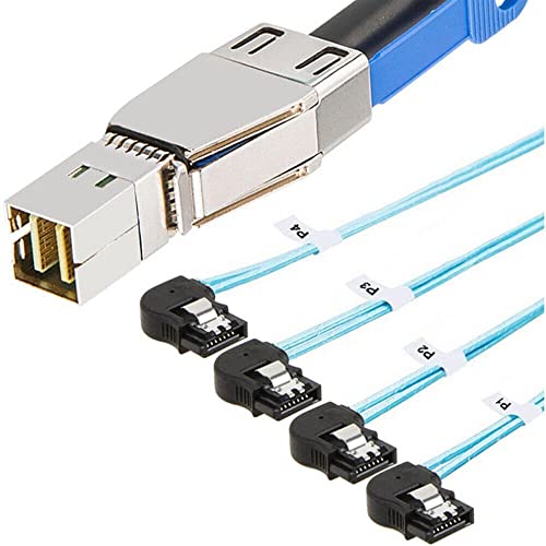 Cable Mini SAS HD SFF-8644 a 4X SATA 7P Hembra Conector Disco Duro Servidor 1m