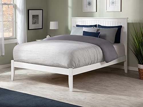Atlantic Furniture Nantucket - Cama de plataforma con pie abierto, matrimonial, color blanco