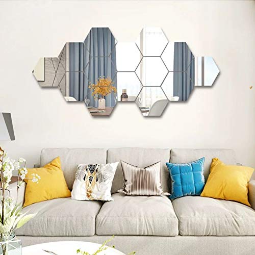 SUNIY 15 Stück abnehmbare Acryl-Spiegelfassung, Wandaufkleber, Aufkleber für Zuhause, Wohnzimmer, Schlafzimmer, Dekoration Cover