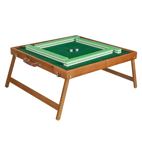 Mesa Plegable Mahjong Set con Fichas y Domino