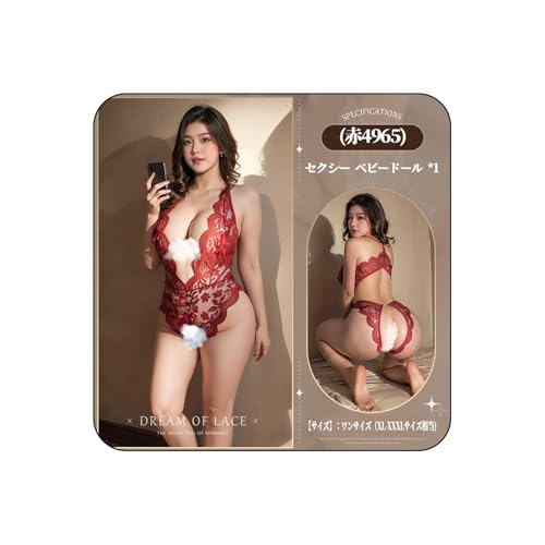 [ssetoy] コスプレ セクシー ベビードール ランジェリー 大きいサイズ プラスサイズ XL 2XL 3XL レース ボディスーツ オープンケツ写真付き 透け透け あき穴 レオタード 過激 sm 寝巻き エロ レディース ラブリーレース 誘惑 - 画像2