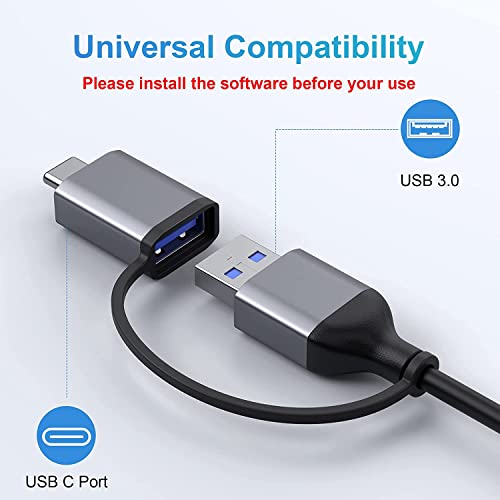 Usb 3.0 To Dual Hdmi Docking Station For Windows & Macos, Usb C/Usb 3.0 Adapter Laptop Docking Station Dual Monitor Hdmi Splitter For Macbook Pro/Air/M1/M2/Mac, Usb C Hub For Dell/ Hp/ Lenovo/ Surface #TOP2