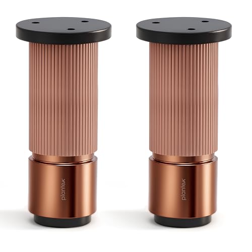 Image of Plantex 4 Inch Sofa Leg for Bed Furniture /Aluminium Sofa Leg for Table /Support Legs /Furniture Leg - Pair of 1 (2 Piece) (DTS-77,Rose Gold)