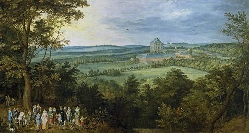 Cuadro en lienzo Caccia all'di Jan il Vecchio Brueghel decoracion pared oficina despacho 60x90