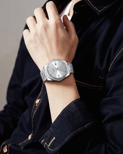 CIVO Herren Uhr Edelstahl Armbanduhr Einfach Business Wasserdicht Uhren für Männer Analog Quarz Herrenuhr mit Leuchtend Datum – Bild 5