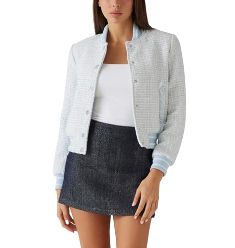 GUESS Women's Eco New Gloria Tweed Bomber
