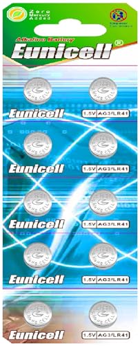 EUNICELL LR41 AG3 LR736 SR41 Knopfzellen 1 5V Alkaline 10 Stück