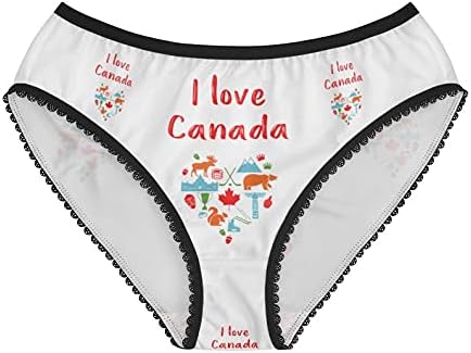 I Love Canada Panties, I Love Canada Underwear, Briefs, Cotton Briefs, Funny Underwear, Panties For Women