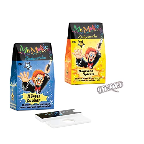 TRENDHAUS 4032722 Mr. Magic Magiczne sztuczki, 8 x mini pudełko dla dzieci od 6 lat, magiczny prezent na urodziny dziecka