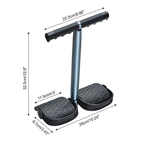 COVVY Elastic Sit Up Pull Rope Spring Tension Foot Pedal Abdomen Leg Exerciser Tummy Trimmer Equipment Bodybuilding Home Gym Arm Waist Sport Fitness Stretching Slimming Training (Black)