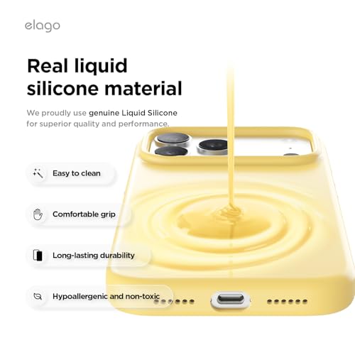 Image of elago Premium Magnetic Silicone Case for iPhone 17 Pro Max Yellow