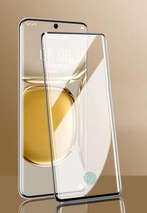 Image of Curved Edge to Edge Full Glue Tempered Glass Compatible for OnePlus 13 5G /1+13 5G, Glass Screen Protector Guard, [9H Hardness][Compatible Fingerprint] 3D Curved HD Black /Clear Glass Pack of 1