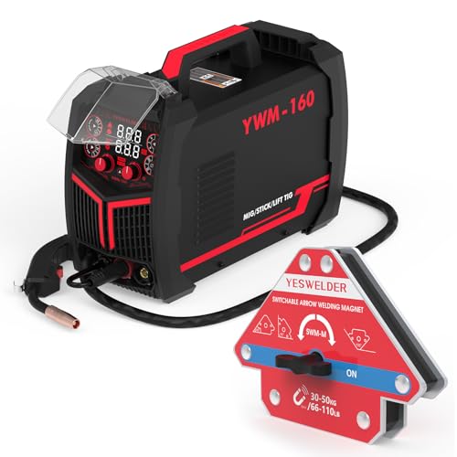 Image of YESWELDER 160A MIG Welder 4 in 1 Multiprocess Flux Cored/MIG/Lift TIG/Stick & Switchable Arrow Welding Magnet 66-110LBs On/Off Switch Arrow Magnetic Welding Holder