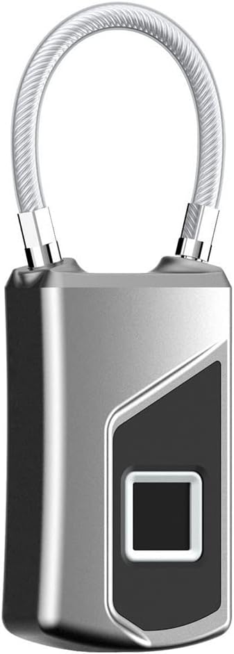 TOEWOE Fingerprint Lock, Smart Waterproof Fingerprint Padlock, Portable Security Lock, USB Rechargeable, Ideal for Gym, Luggage, Suitcase, Backpack, Office