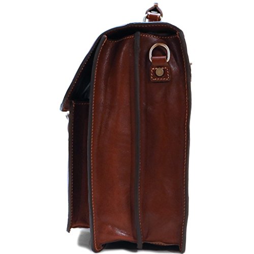 Floto Leather Roller Buckle Briefcase Messenger Bag In Full Grain Leather #TOP5