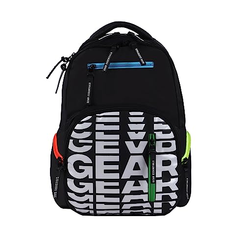 Gear 7 Pocket 30 L Backpack/Water Resistant School Bag/Casual Backpack/Daypack/Travel Backpack/Kids Bag/College Bag for Boys/Girls/Men/Women (Black)