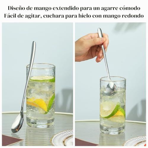 Miniatura 6 de Evanda Cucharas De Té Helado 12 Piezas, Cucharaditas, Cuchara De Barra De Agitación, Cuchara De Café, Cuchara De Helado, Cuchara De Cóctel, Cucharas De Té