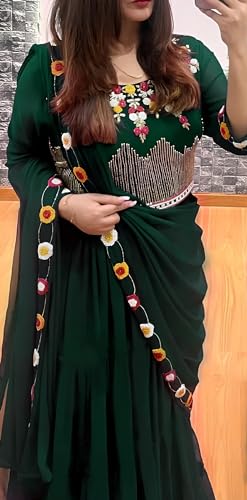 Image of Women's Sequins Thread Embroidered Georgette Semi Stitched Lehenga Choli With Dupatta (5124-Women-Lehenga-Choli-Latest)